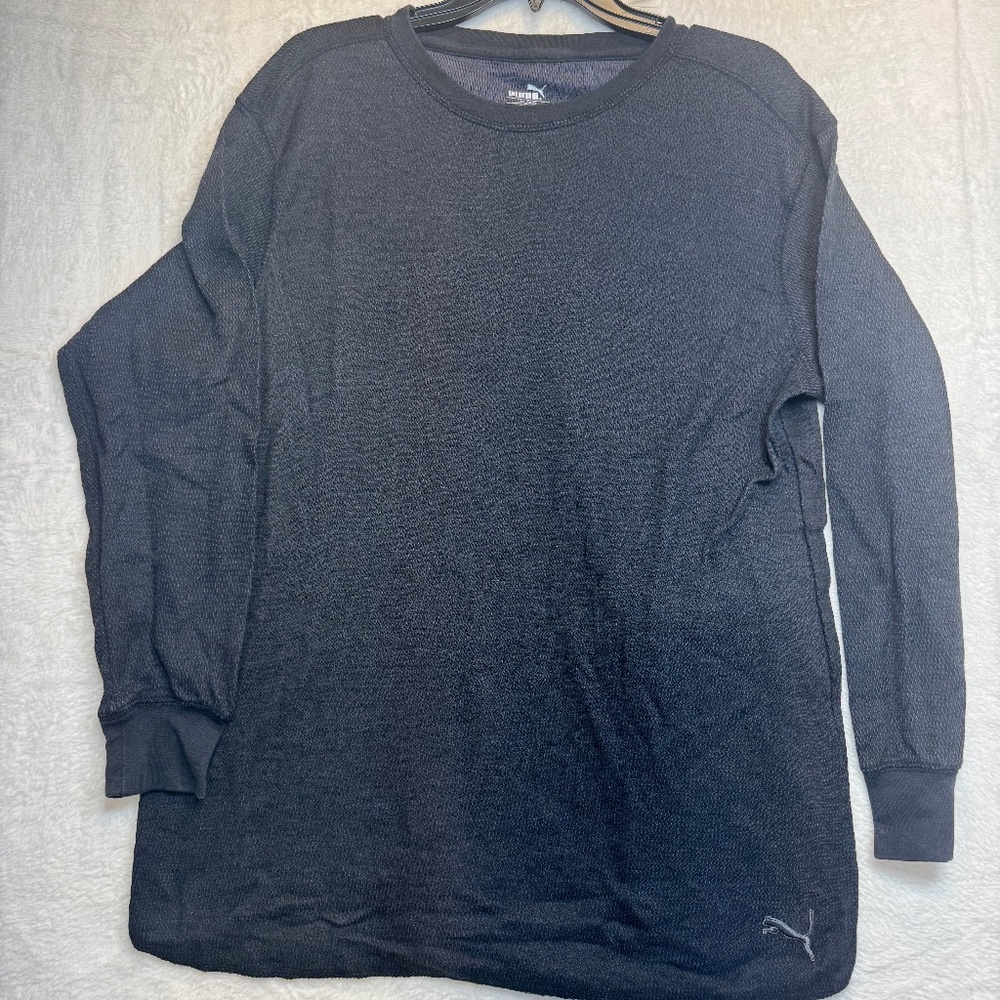 Puma Shirt Mens Size XL Gray Long Sleeve Lightweight Athletic Casual Loose